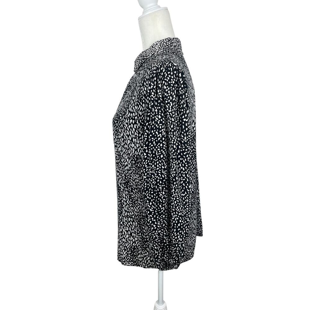 Alice + Olivia Willa Cutout Blouson Sleeve Top Modern Black and White Size Large - Picture 8 of 16